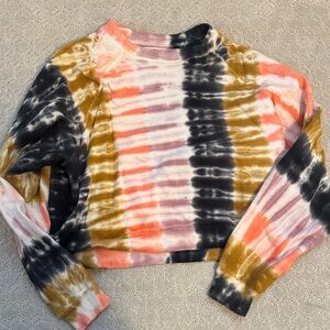 Electric and Rose Tie-Dye Long Sleeve Crop Top